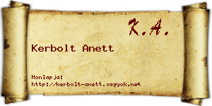 Kerbolt Anett névjegykártya